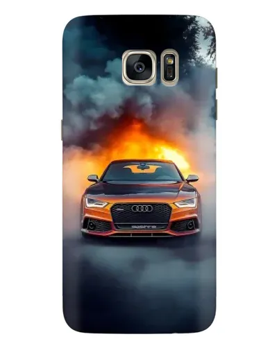 Чехол для Samsung Galaxy S7 Edge (G935) с картинкой «Audi в огненном дыму»