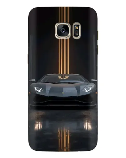 Чехол для Samsung Galaxy S7 Edge (G935) с картинкой «Lamborghini золотые линии»