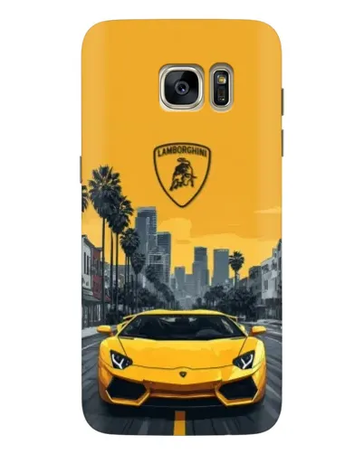 Чехол для Samsung Galaxy S7 Edge (G935) с картинкой «Желтый Lamborghini город»