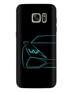 Чохол для Samsung Galaxy S7 Edge (G935) з картинкою «Блакитний силует Lamborghini»