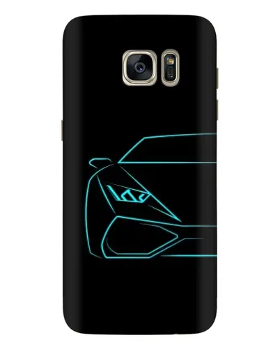 Чехол для Samsung Galaxy S7 Edge (G935) с картинкой «Голубой силуэт Lamborghini»