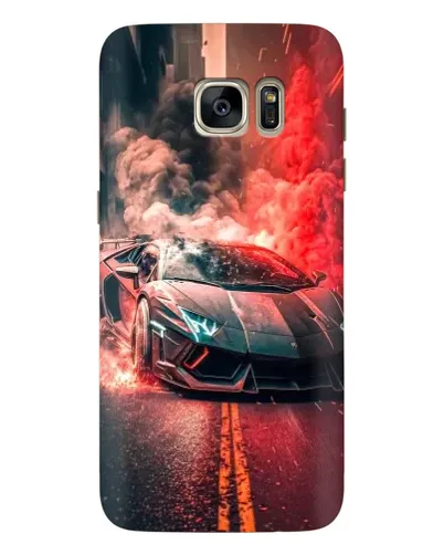 Чехол для Samsung Galaxy S7 Edge (G935) с картинкой «Lamborghini красный дым»
