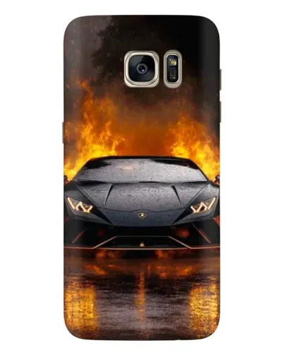 Чехол для Samsung Galaxy S7 Edge (G935) с картинкой «Lamborghini в огне»