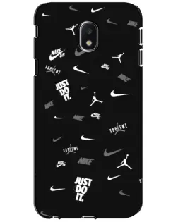 Чехол для Samsung Galaxy J3 2017 (J330FN EU) с картинкой «Nike Black Pattern»