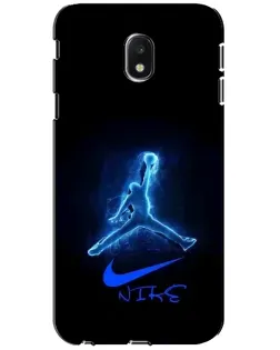 Чехол для Samsung Galaxy J3 2017 (J330FN EU) с картинкой «Jordan Neon Blue»