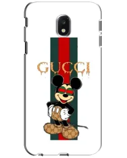 Чехол для Samsung Galaxy J3 2017 (J330FN EU) с картинкой «Микки Маус Gucci — полосы»