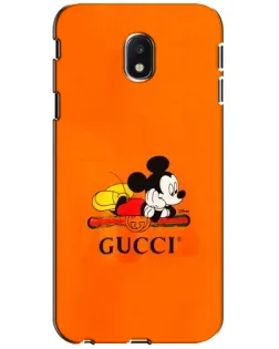 Чехол для Samsung Galaxy J3 2017 (J330FN EU) с картинкой «Микки Маус Gucci — оранж»
