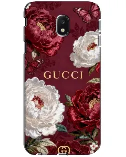 Чехол для Samsung Galaxy J3 2017 (J330FN EU) с картинкой «Gucci — бордовые розы»