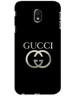 Чехол для Samsung Galaxy J3 2017 (J330FN EU) с картинкой «Gucci — золото на черном»