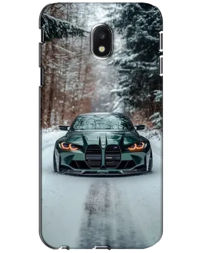 Чехол для Samsung Galaxy J3 2017 (J330FN EU) с картинкой «BMW в зимнем лесу»