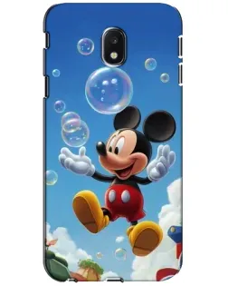 Чехол для Samsung Galaxy J3 2017 (J330FN EU) с картинкой «Mickey и мыльные пузыри»