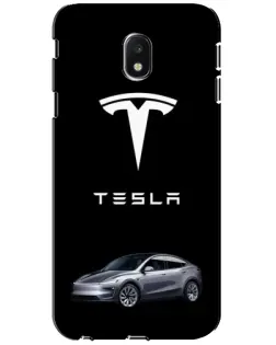 Чехол для Samsung Galaxy J3 2017 (J330FN EU) с картинкой «Tesla Model Y»