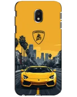 Чехол для Samsung Galaxy J3 2017 (J330FN EU) с картинкой «Желтый Lamborghini город»