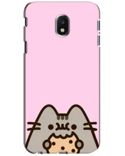 Чехол для Samsung Galaxy J3 2017 (J330FN EU) с картинкой «Pusheen и печенье»