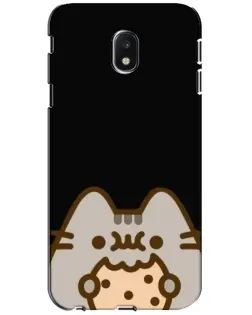 Чехол для Samsung Galaxy J3 2017 (J330FN EU) с картинкой «Пушин на черном»