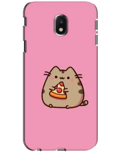 Чехол для Samsung Galaxy J3 2017 (J330FN EU) с картинкой «Пушин с пиццей»