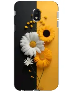 Чехол для Samsung Galaxy J3 2017 (J330FN EU) с картинкой «Подсолнух и ромашка»