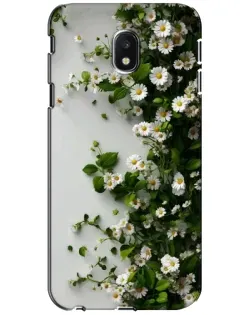 Чехол для Samsung Galaxy J3 2017 (J330FN EU) с картинкой «Ветка мелких белых цветов»