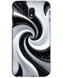Чехол для Samsung Galaxy J3 2017 (J330FN EU) с картинкой «Черно-белая спираль»