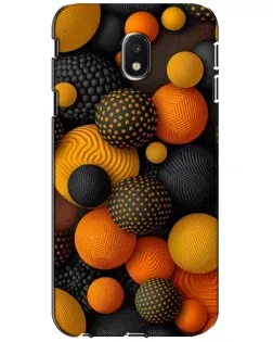 Чехол для Samsung Galaxy J3 2017 (J330FN EU) с картинкой «Объемные оранжевые сферы»
