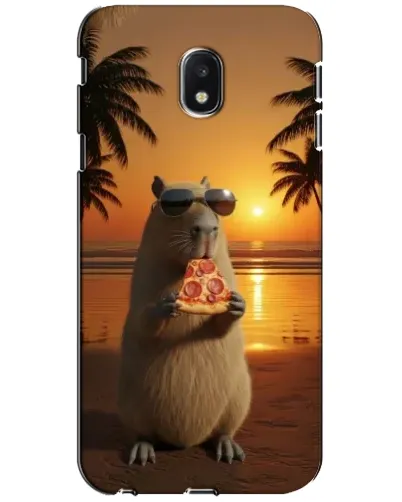 Чехол для Samsung Galaxy J3 2017 (J330FN EU) с картинкой «Капибара с пиццей»