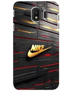 Чехол для Samsung Galaxy J4 2018 (SM-J400F) с картинкой «Золотой Nike на металле»