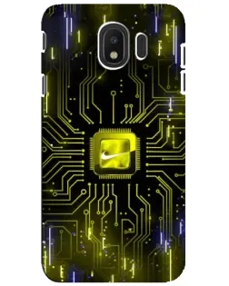 Чехол для Samsung Galaxy J4 2018 (SM-J400F) с картинкой «Nike — золотая искра»