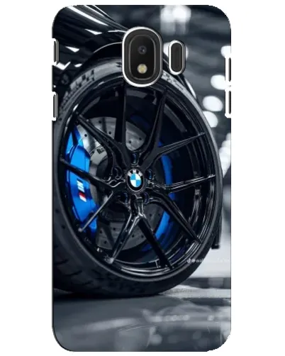 Чехол для Samsung Galaxy J4 2018 (SM-J400F) с картинкой «Колесо BMW вблизи»