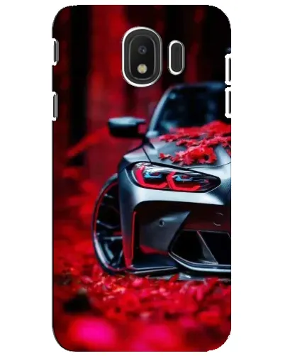 Чехол для Samsung Galaxy J4 2018 (SM-J400F) с картинкой «Спортивная BMW и цветы»