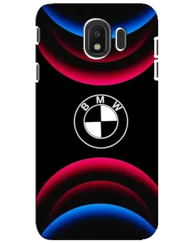 Чехол для Samsung Galaxy J4 2018 (SM-J400F) с картинкой «Логотип BMW и неоновые дуги»
