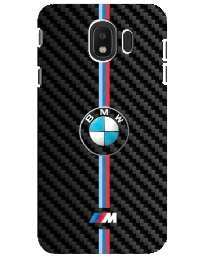 Чехол для Samsung Galaxy J4 2018 (SM-J400F) с картинкой «Эмблема BMW и карбон»