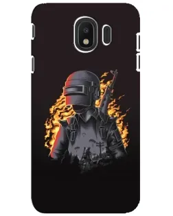Чехол для Samsung Galaxy J4 2018 (SM-J400F) с картинкой «PUBG — огненный силуэт»