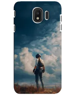 Чехол для Samsung Galaxy J4 2018 (SM-J400F) с картинкой «Герой PUBG на скале»