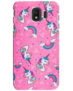 Чехол для Samsung Galaxy J4 2018 (SM-J400F) с картинкой «Unicorn паттерн розовый» Чехол для Samsung Galaxy J4 2018 (SM-J400F) с картинкой «Unicorn паттерн розовый»