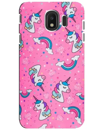 Чехол для Samsung Galaxy J4 2018 (SM-J400F) с картинкой «Unicorn паттерн розовый»