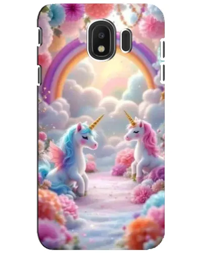 Чехол для Samsung Galaxy J4 2018 (SM-J400F) с картинкой «Радуга и единороги»
