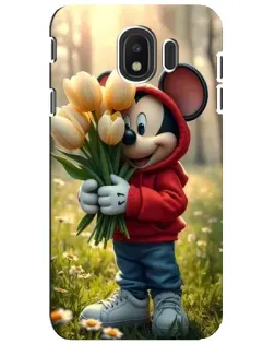 Чохол для Samsung Galaxy J4 2018 (SM-J400F) з картинкою «Міккі з тюльпанами» Чохол для Samsung Galaxy J4 2018 (SM-J400F) з картинкою «Міккі з тюльпанами»