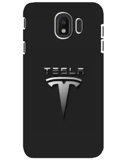 Чохол для Samsung Galaxy J4 2018 (SM-J400F) з картинкою «Сталевий логотип Tesla»