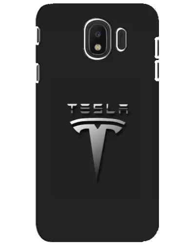 Чехол для Samsung Galaxy J4 2018 (SM-J400F) с картинкой «Стальной логотип Tesla» Чехол для Samsung Galaxy J4 2018 (SM-J400F) с картинкой «Стальной логотип Tesla»