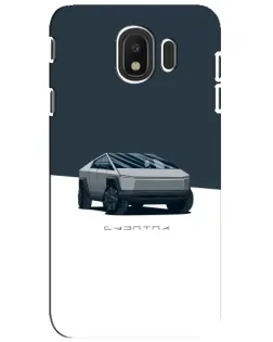 Чохол для Samsung Galaxy J4 2018 (SM-J400F) з картинкою «Сріблястий Cybertruck Tesla»
