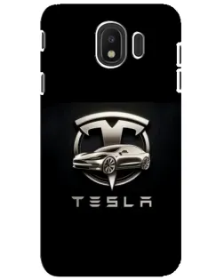 Чохол для Samsung Galaxy J4 2018 (SM-J400F) з картинкою «Tesla — срібне авто»