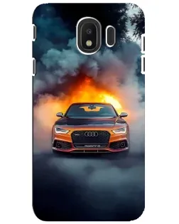 Чехол для Samsung Galaxy J4 2018 (SM-J400F) с картинкой «Audi в огненном дыму» Чехол для Samsung Galaxy J4 2018 (SM-J400F) с картинкой «Audi в огненном дыму»