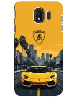 Чохол для Samsung Galaxy J4 2018 (SM-J400F) з картинкою «Жовтий Lamborghini місто»