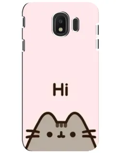 Чехол для Samsung Galaxy J4 2018 (SM-J400F) с картинкой «Пушин говорит Hi»
