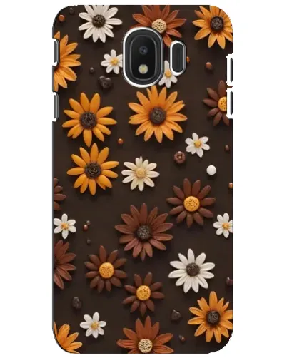 Чехол для Samsung Galaxy J4 2018 (SM-J400F) с картинкой «Узор из маленьких подсолнухов»
