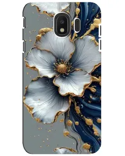 Чехол для Samsung Galaxy J4 2018 (SM-J400F) с картинкой «Белый цветок и золотой флюид» Чехол для Samsung Galaxy J4 2018 (SM-J400F) с картинкой «Белый цветок и золотой флюид»