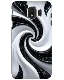 Чехол для Samsung Galaxy J4 2018 (SM-J400F) с картинкой «Черно-белая спираль»