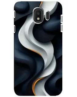 Чехол для Samsung Galaxy J4 2018 (SM-J400F) с картинкой «Объемные черно-белые ленты»