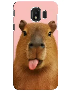 Чохол для Samsung Galaxy J4 2018 (SM-J400F) з картинкою «Капібара з язиком»