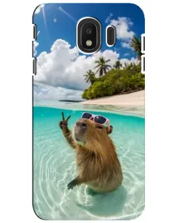 Чохол для Samsung Galaxy J4 2018 (SM-J400F) з картинкою «Капібара на морі»